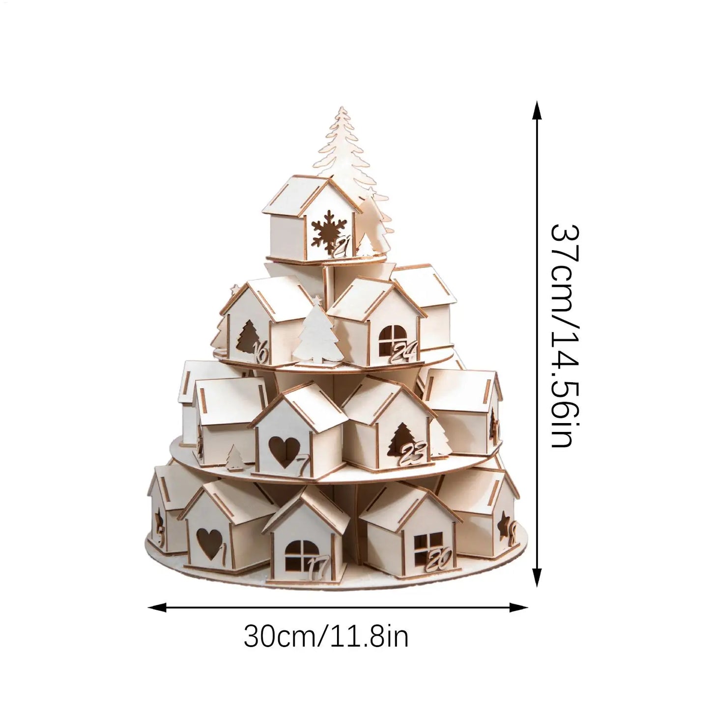 Advent Countdown Christmas House - 24 Empty Slots to Fill for Festive Fun Holiday Party Decor for Kids, Family, Women, Men Peaceful Pleasures Health and Wellness