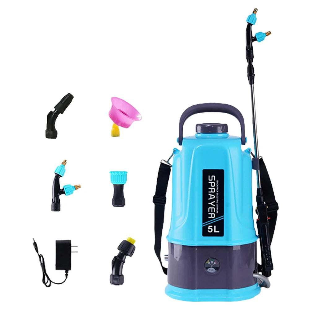 5L Electric Backpack Sprayer 12V High Pressure Automatic Watering Wand with Detachable Lithium Battery for Garden Agriculture Peaceful Pleasures Health and Wellness US