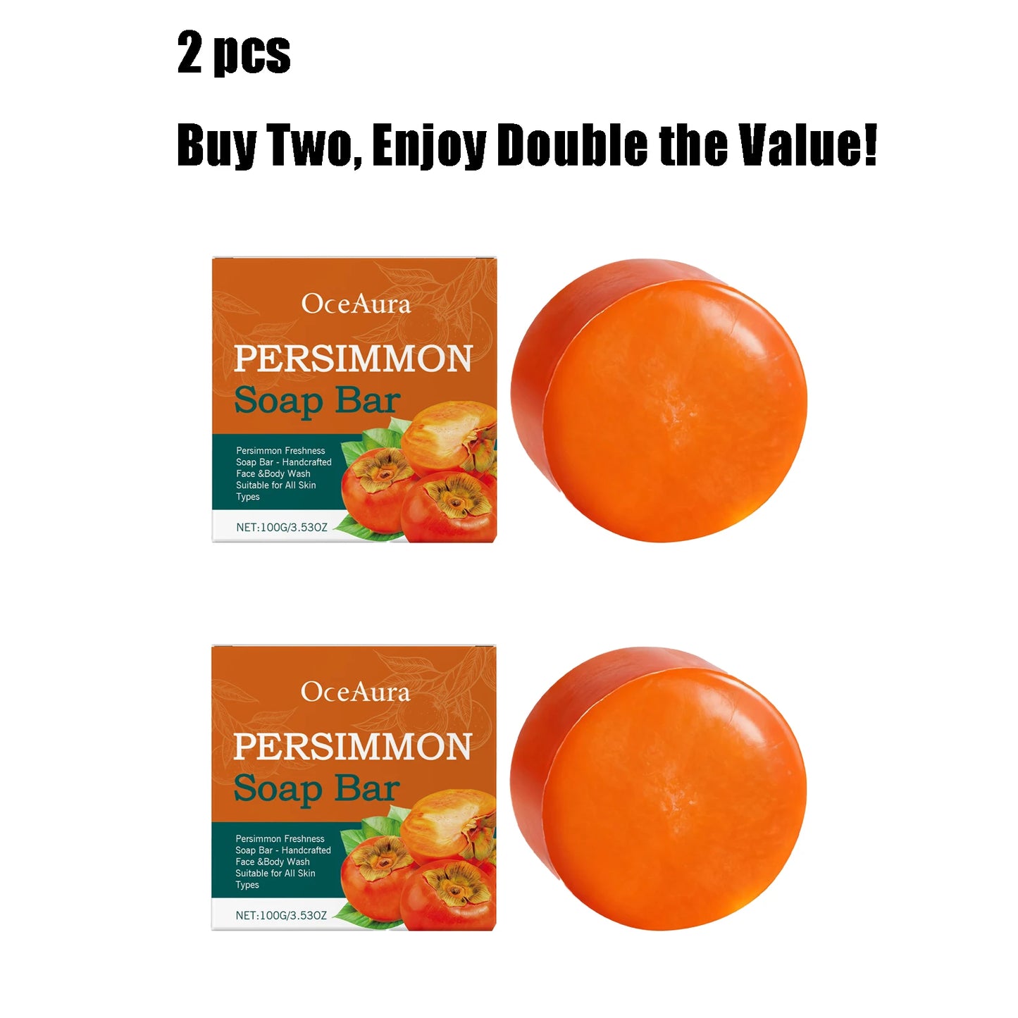 Persimmon Body Soap Bar 100g | Moisturizing Pore Cleanser