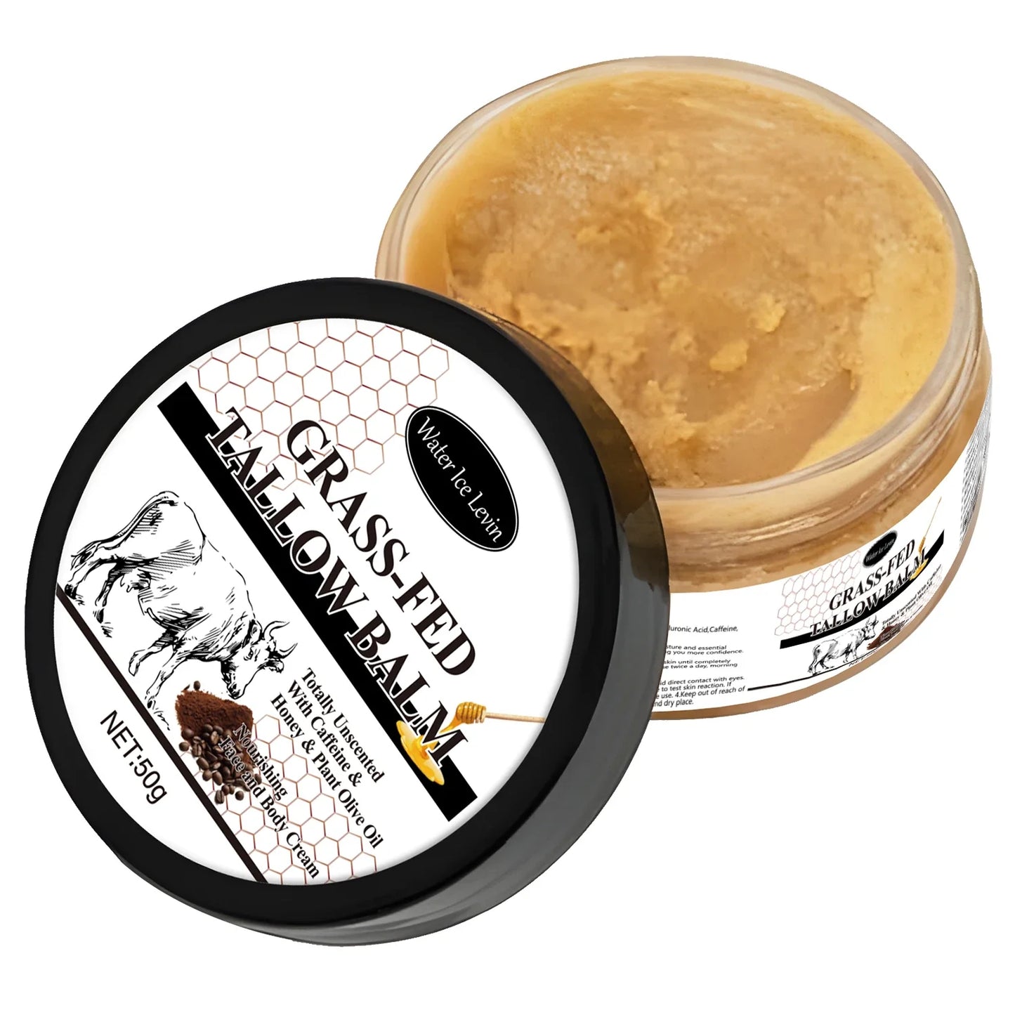 Grass-Fed Tallow Balm – Bee Venom & Caffeine Moisturizer 50g