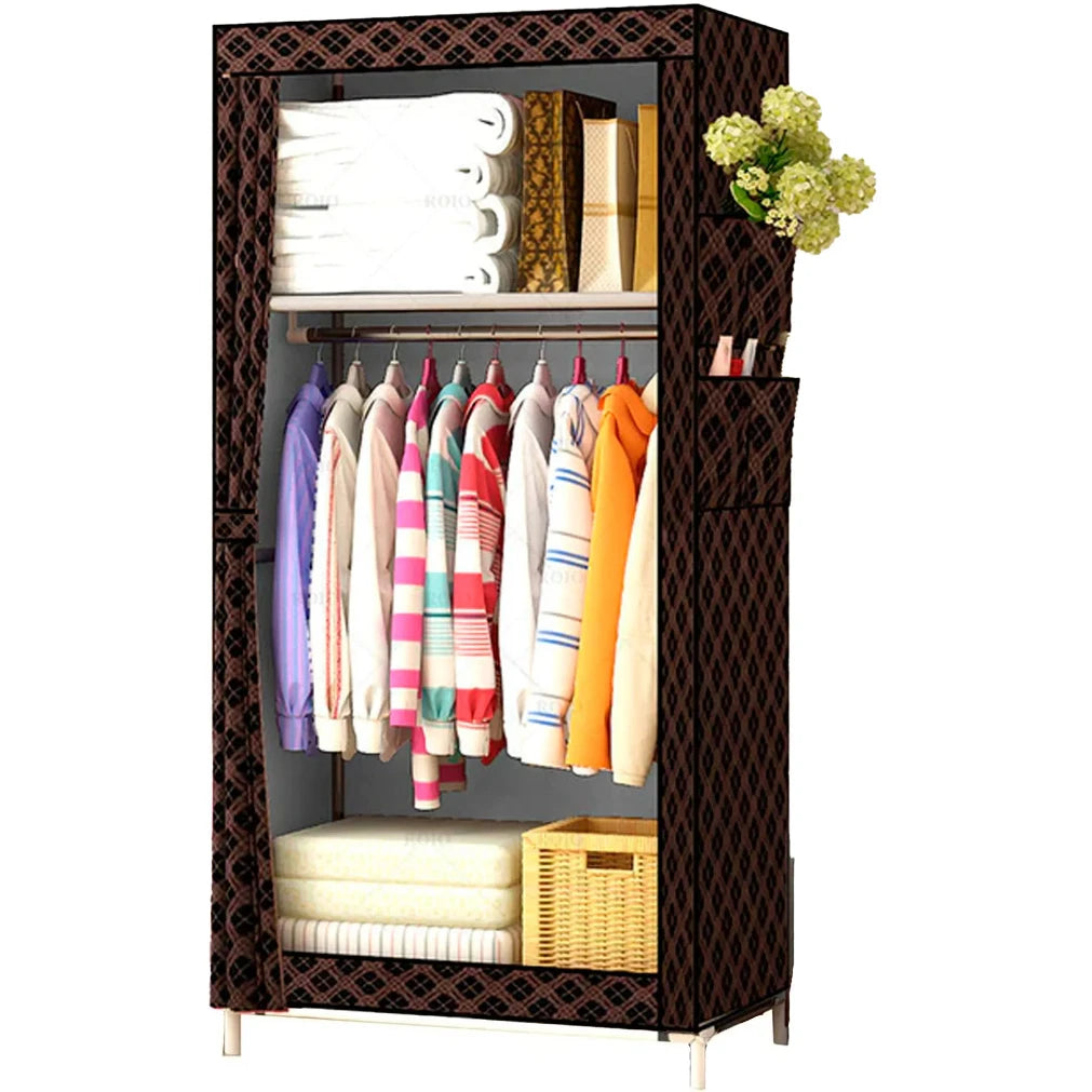 Fabric Wardrobe Organizer with Side Pockets 160x70x45cm