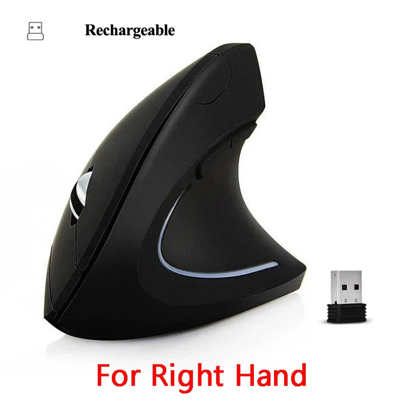 Vertical Ergonomic Wireless Mouse – 2.4GHz USB 1600 DPI 6 Button