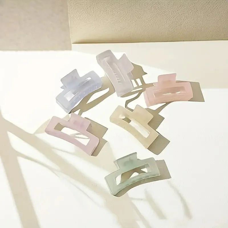 6-Piece Frosted Hair Claw Clips Set – Assorted Colors Peaceful Pleasures Health and Wellness