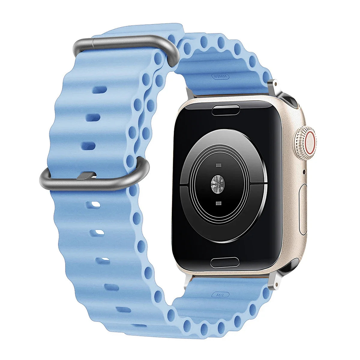 Silicone Ocean strap for Apple watch band Ultra Series 9 SE iwatch 42mm 44mm 45mm 49mm 38mm 40mm 41mm correas 49 44 45 mm bands Peaceful Pleasures Health and Wellness LaH 42mm 44mm 45mm 49mm