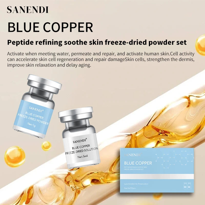 Blue Copper Peptide Serum Set 10 Vials – 99% Purity Anti-Aging