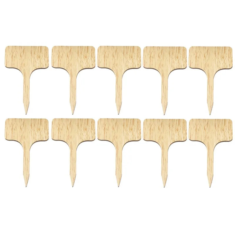 T-Type Wooden Plant Labels | Eco Garden Markers 5–30 Pack