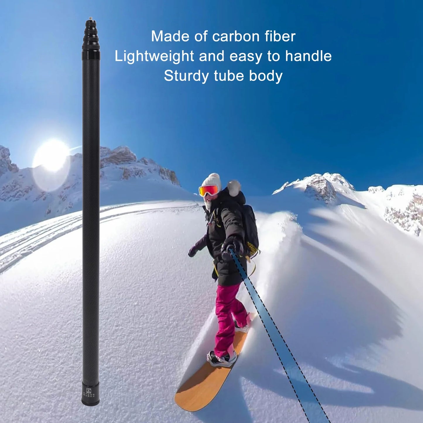 Invisible Selfie Stick 16 4ft 9 Section Extended X4 X3 X2 Action