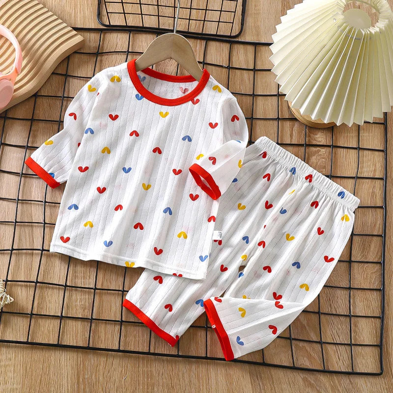 Cotton Kids Pajama Set | Toddler Long Sleeve Cartoon Nightwear