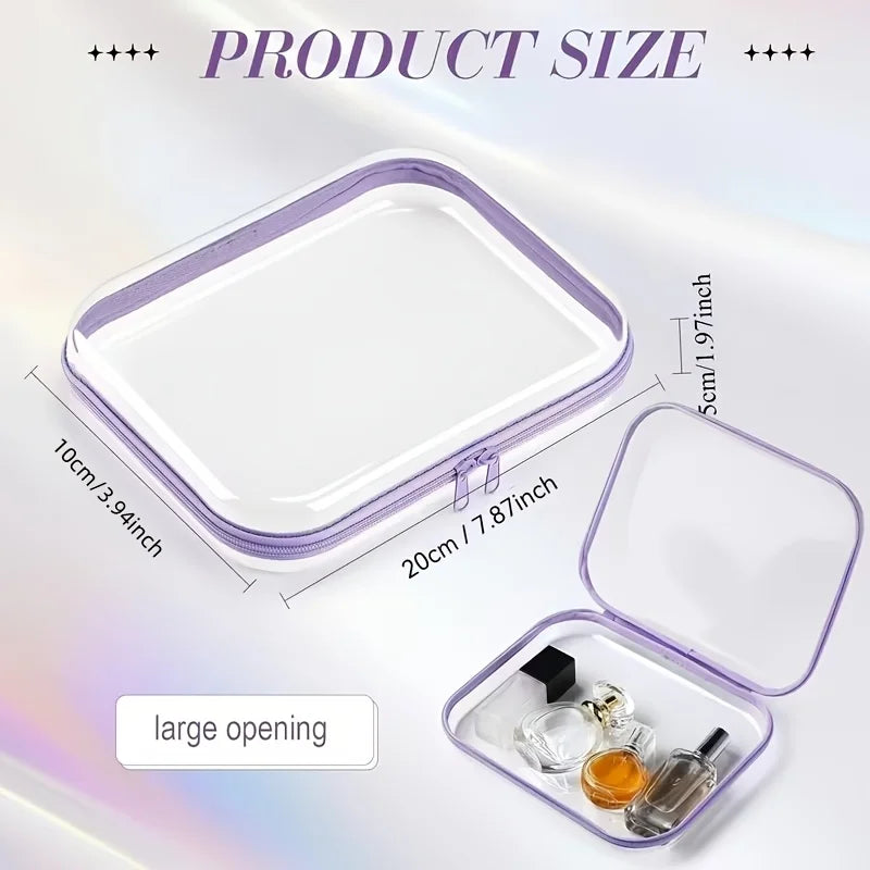 Clear Hard Shell Zipper Pouches | Waterproof Travel Toiletry Bag Travel Toiletry Bag Peaceful Pleasures Health and Wellness