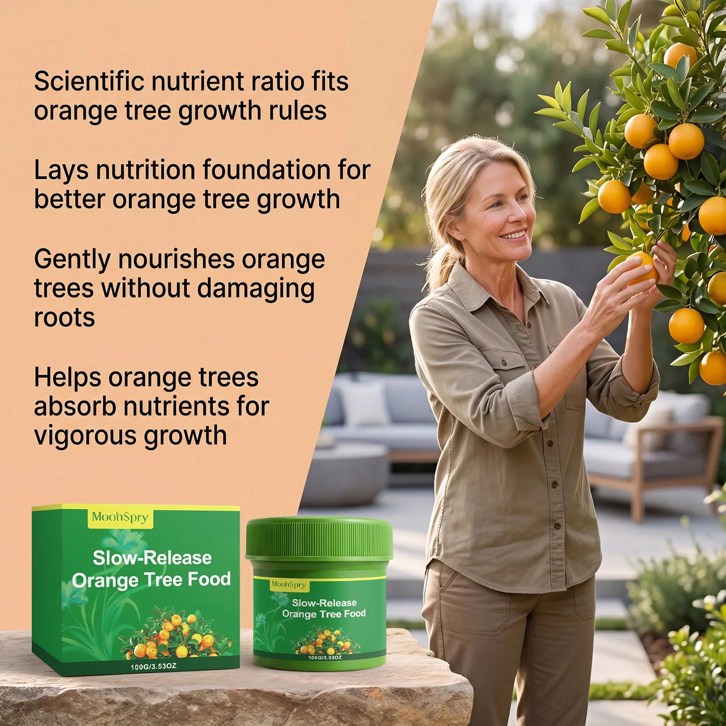 MOONSPRY Slow-Release Organic Citrus & Orange Tree Fertilizer