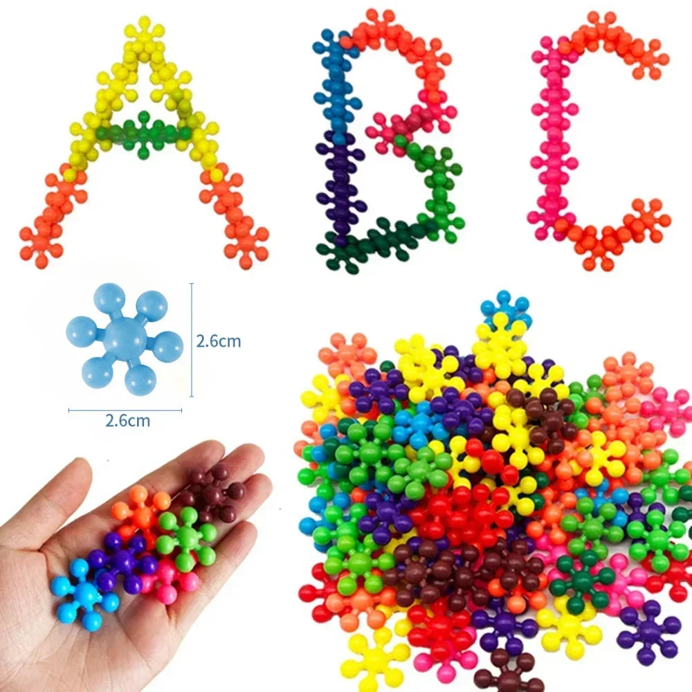 Snowflake Interlocking Building Blocks – STEM Fidget Toy for Kids