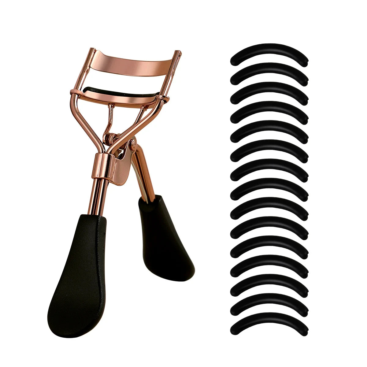 Professional Metal Eyelash Curler with 15 Silicone Pads