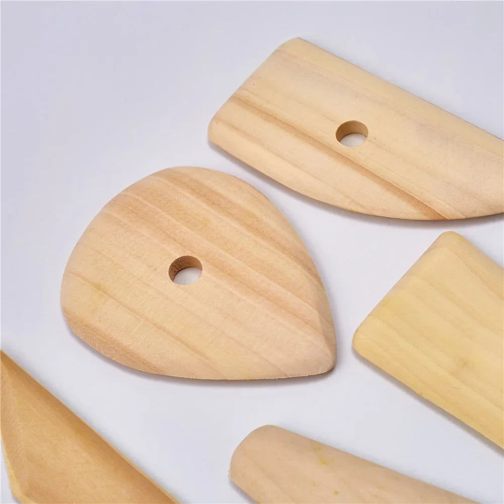 Wooden Potter's Rib Tools Set – 5pc Clay Sculpting Kit