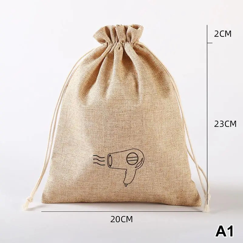 Portable Hair Dryer Storage Bag | Drawstring Travel Organizer