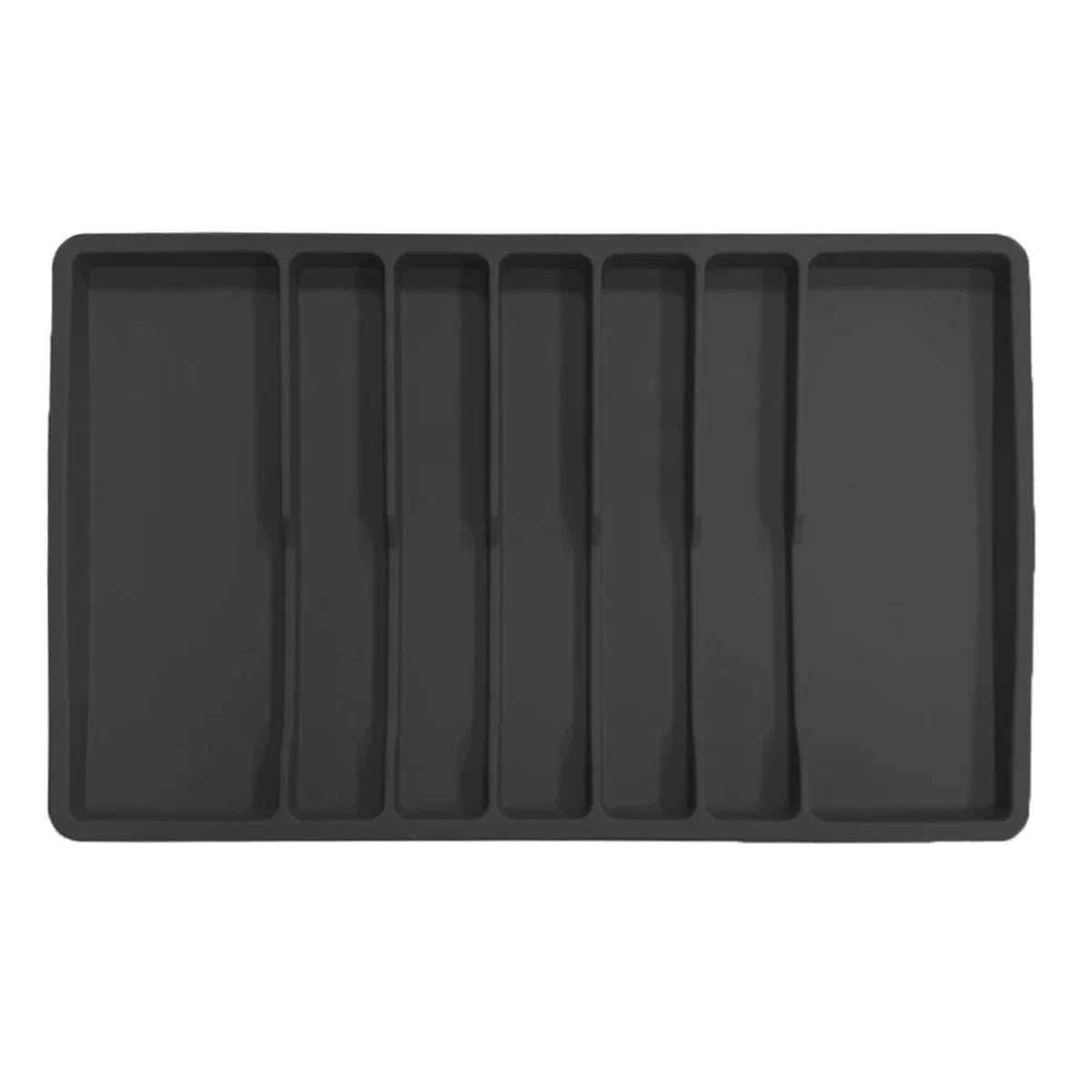 Non-Slip Silicone Cutlery Tray – 7-Compartment Drawer Organizer