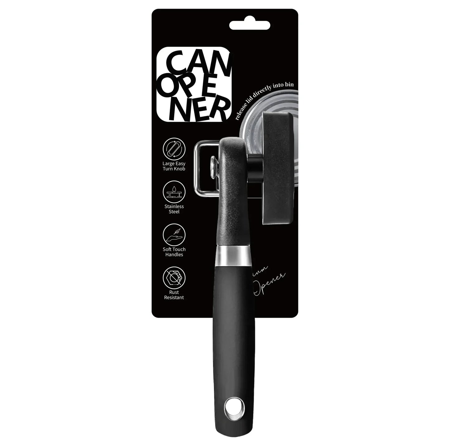 Stainless Steel Manual Can Opener – Side-Cut Monolever & Bottle Opener