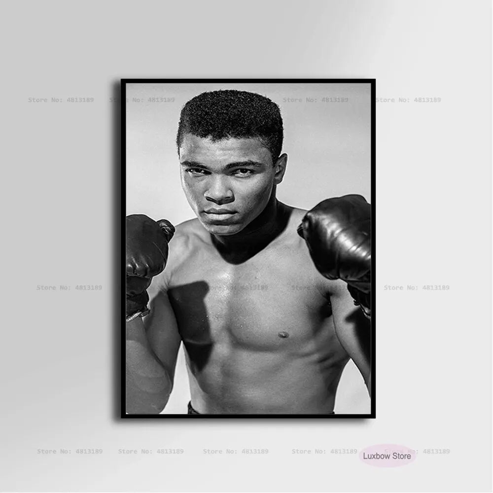 Muhammad Ali Inspirational Boxing Legend Canvas Poster HD Wall Decor for Living Room Home Decor Classic Motivational Print Peaceful Pleasures Health and Wellness 8 20x30cm Unframed