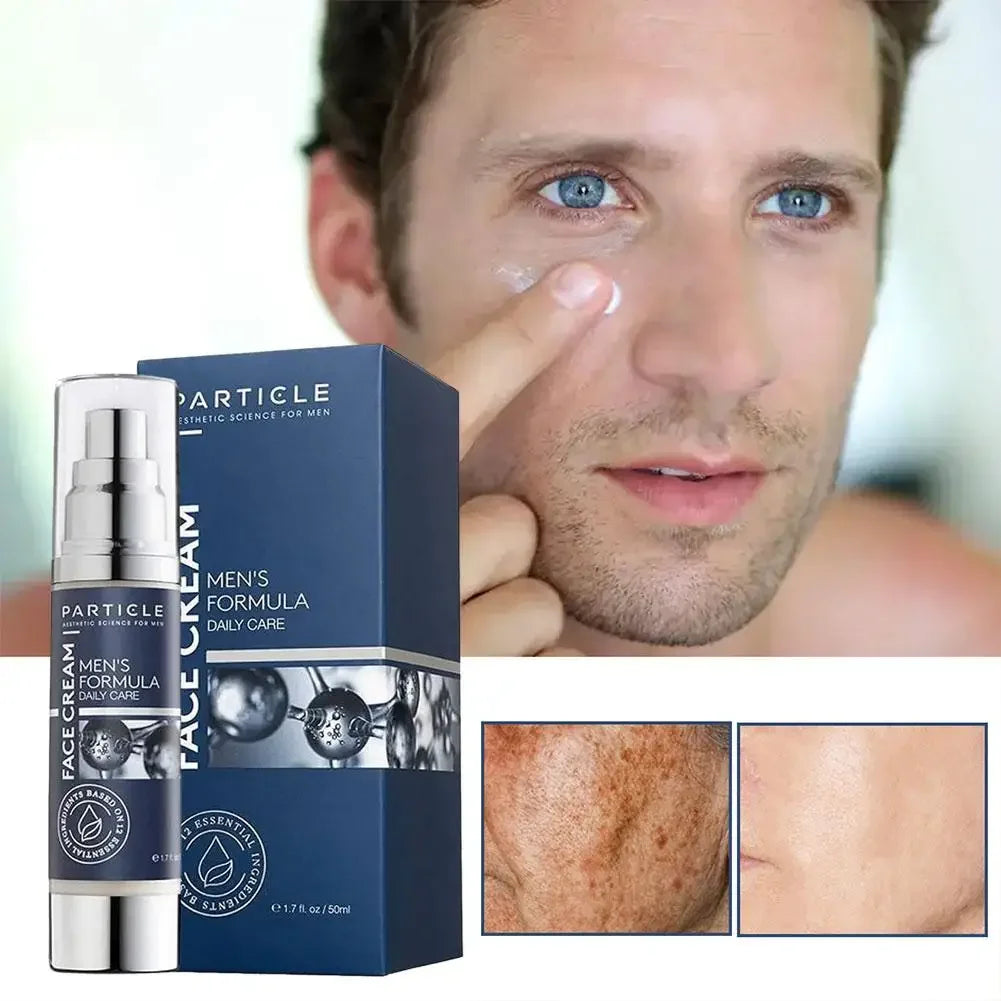 50ml 1.7oz Particle 6-in-1 Men's Face Cream Anti-Aging Moisturizer Reduces Wrinkles Dark Spots Eye Bags Hydrating Skin Care Peaceful Pleasures Health and Wellness