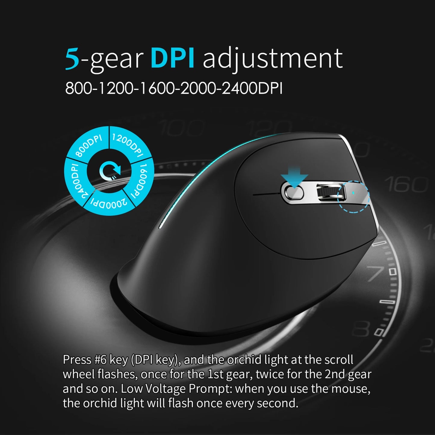 ZELOTES F-36 Ergonomic Wireless Vertical Mouse | RGB, 8 Keys