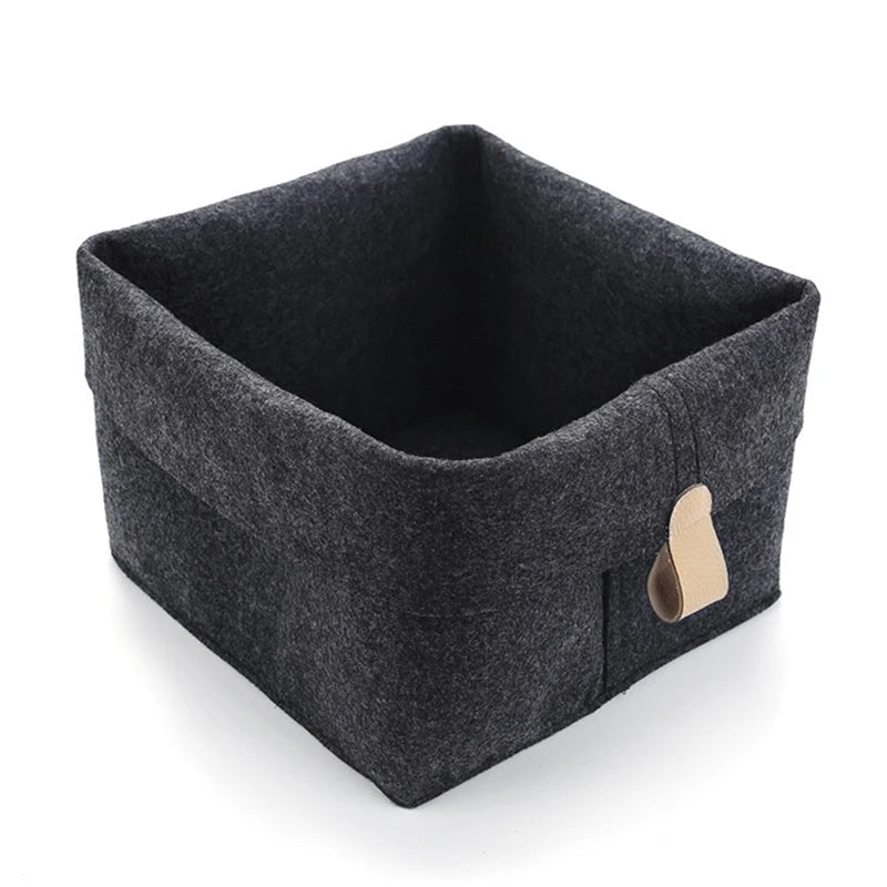 Various Clothes Felt Storage Baskets Home Bathroom Laundry Bucket Office Sundries Box Toy Storage Box Dormitory Underwear Storag Peaceful Pleasures Health and Wellness DARK GRAY