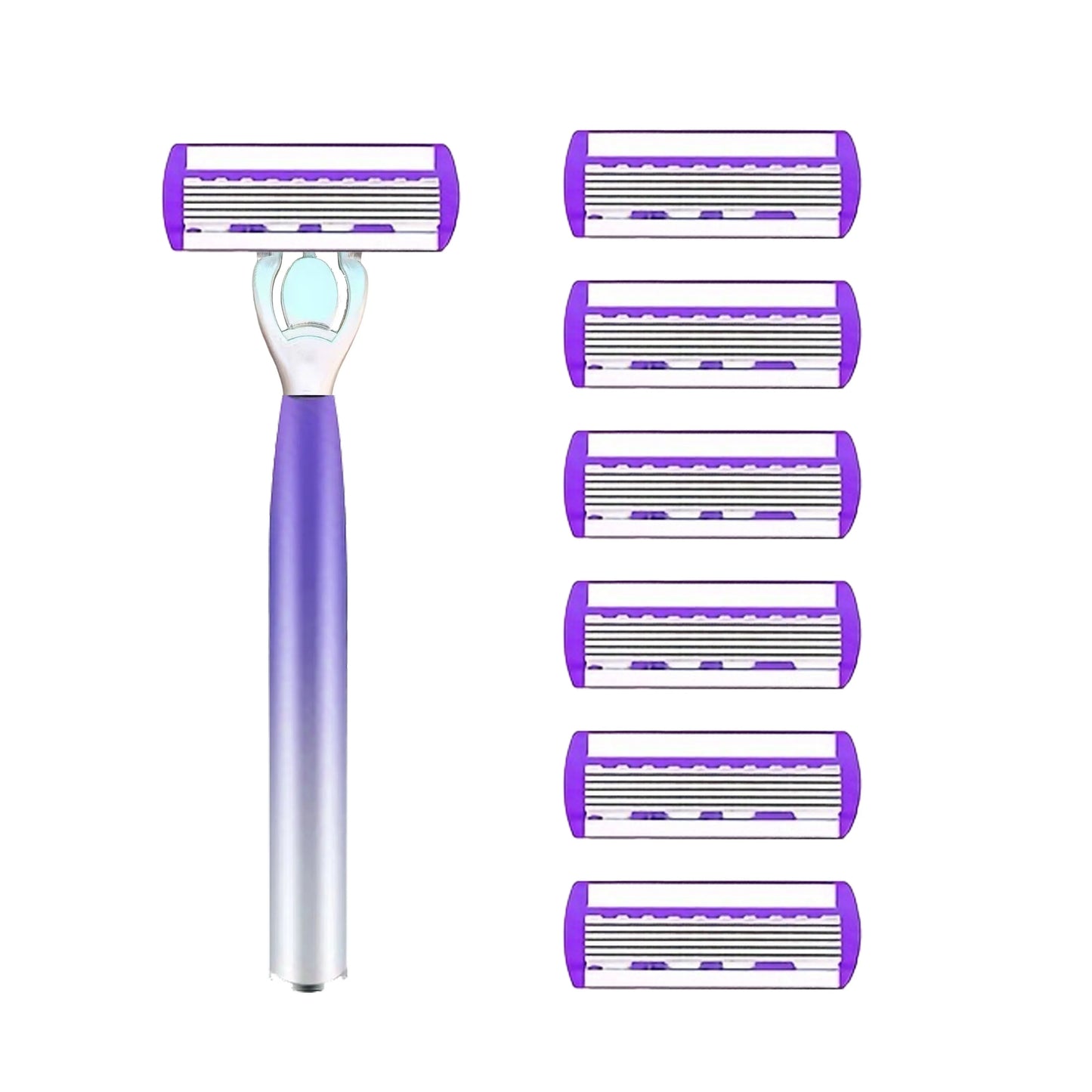 Women's 6-Blade Reusable Razor | Replaceable Head Shaver