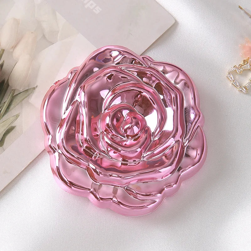 Mini Rose Compact Mirror – Double Sided Pocket Makeup Mirror