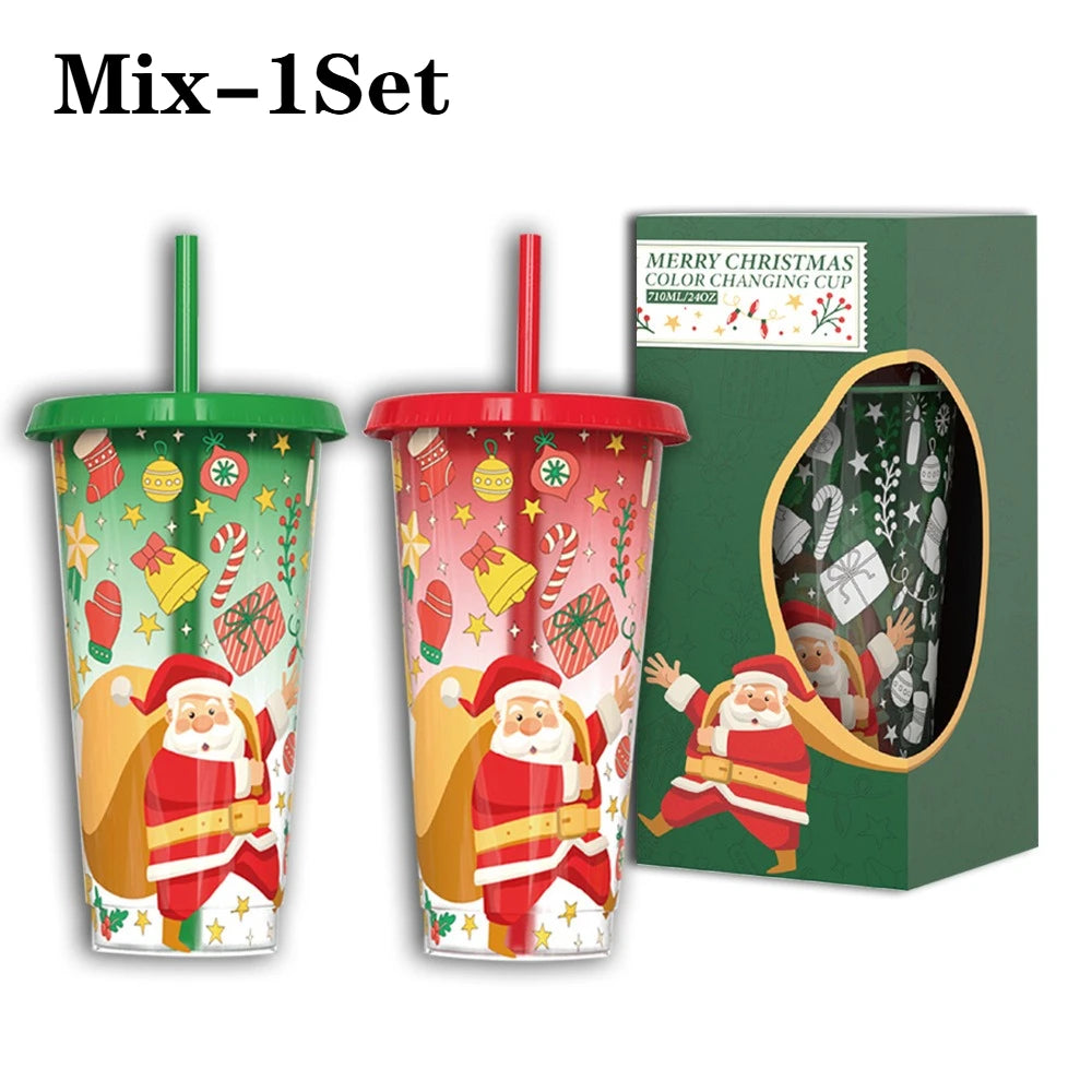 Christmas Color Changing Straw Cup | Santa Design 800ml