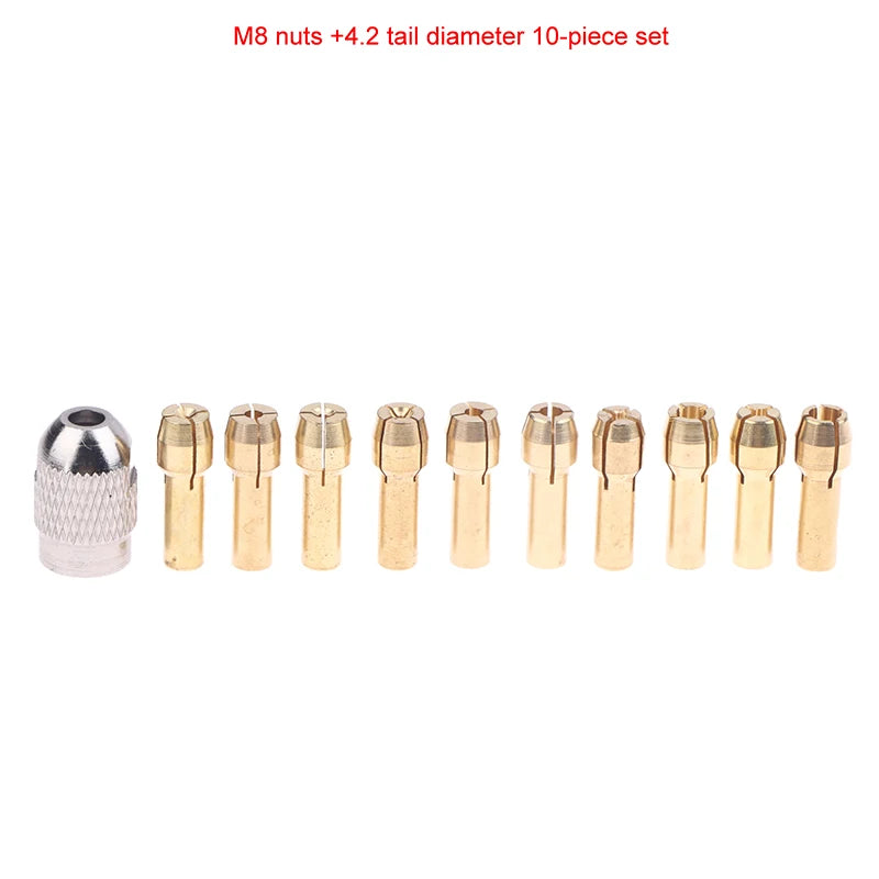 1Set M8 M7 Nuts Drill Chucks Adapter Mini Drill Chucks For Chuck Adapter Micro Collet Brass Power Rotary Tool Peaceful Pleasures Health and Wellness A2