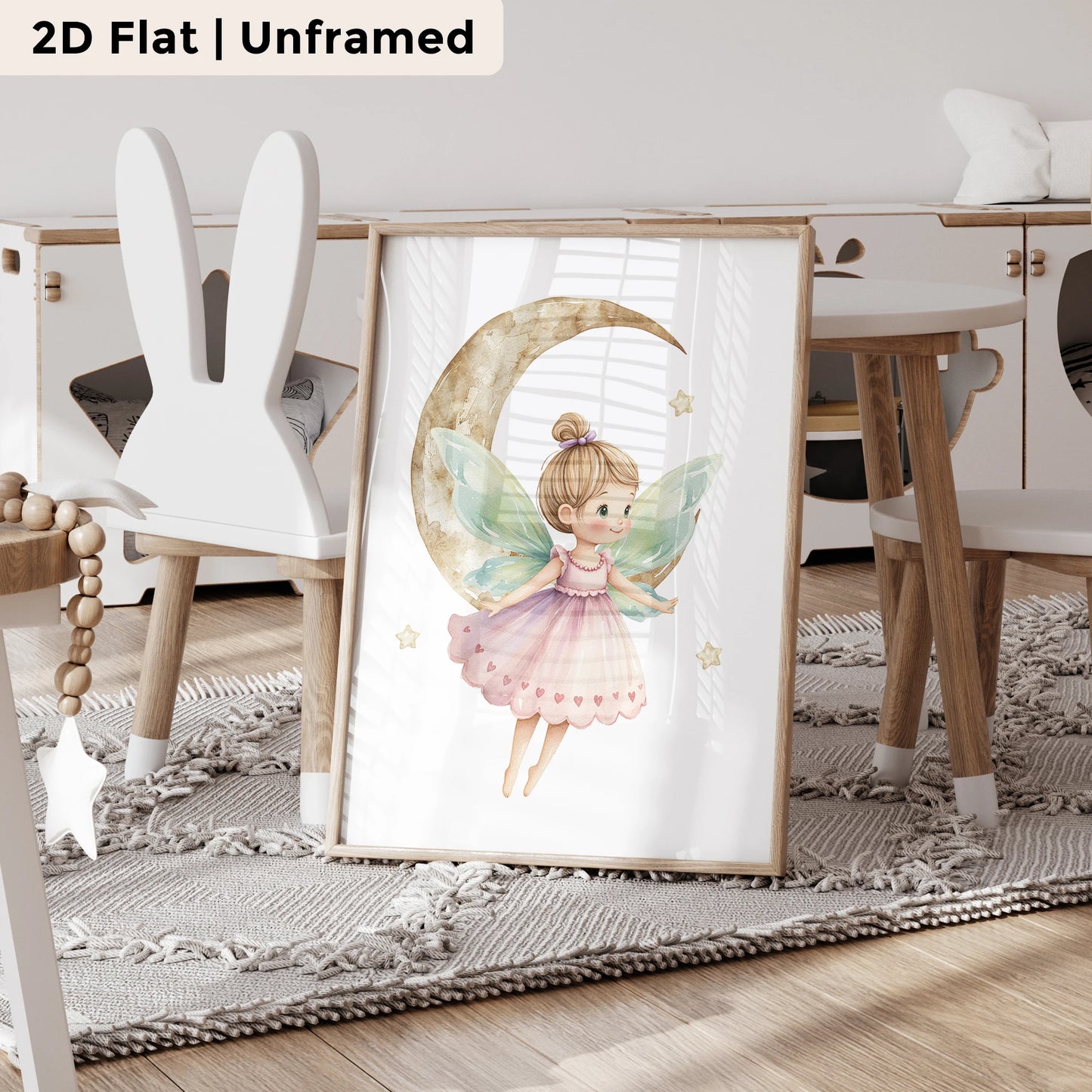 3-Piece Moon Fairy Canvas Wall Art | Kids & Living Room Decor
