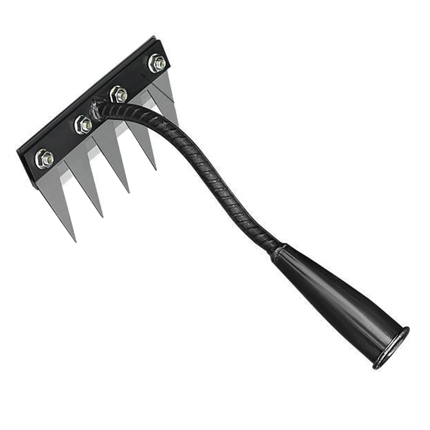 Iron Weeding Rake Thickened Gardens Hand Weeder Nail Rake Adjustable Heavy-Duty Weeding Puller Tool for Gardening and Weedings Peaceful Pleasures Health and Wellness 5 tooth