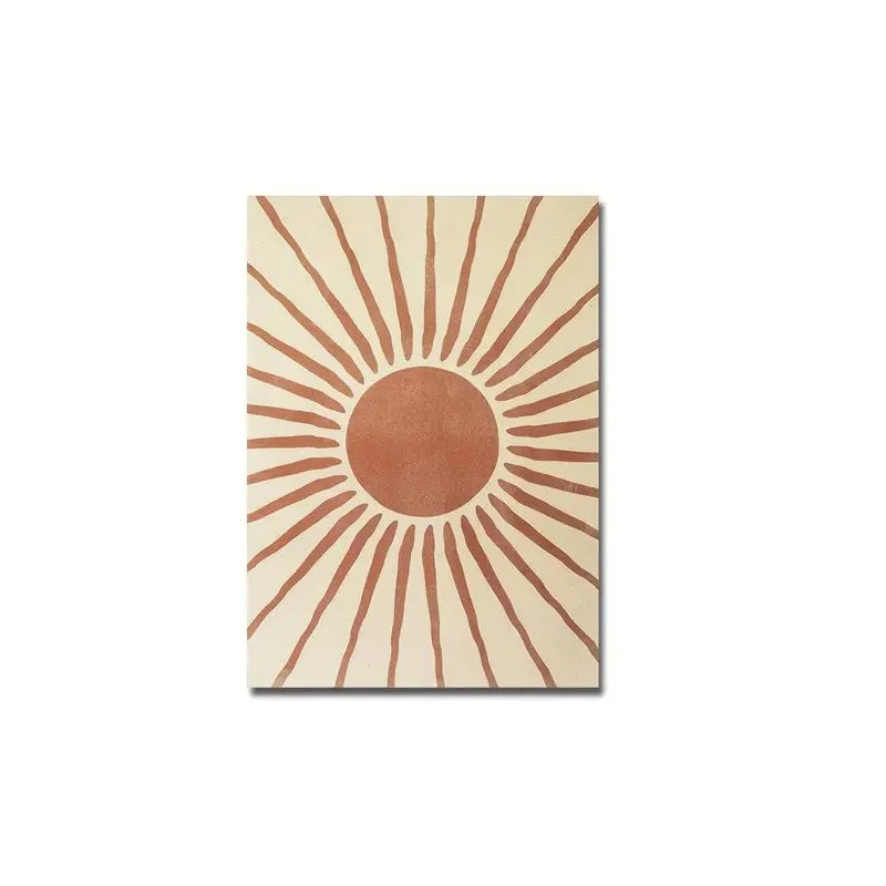 Retro Bohemian Moon & Sun Canvas Wall Art | Minimalist Decor
