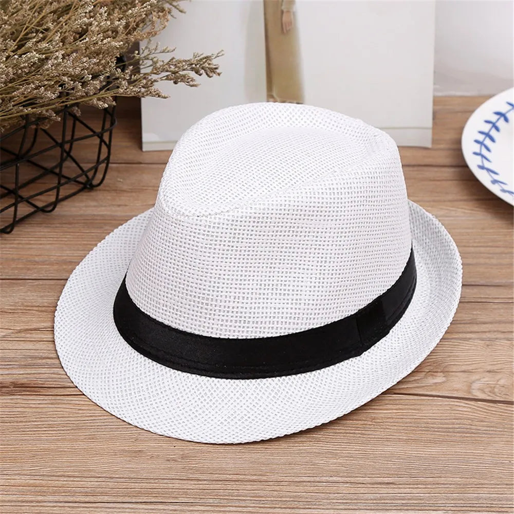 Children Kids Summer Beach Straw Hat Jazz Panama Breathable Hat Large Brim Outdoor Breathable Hats Girls Boy Sunhat Peaceful Pleasures Health and Wellness B