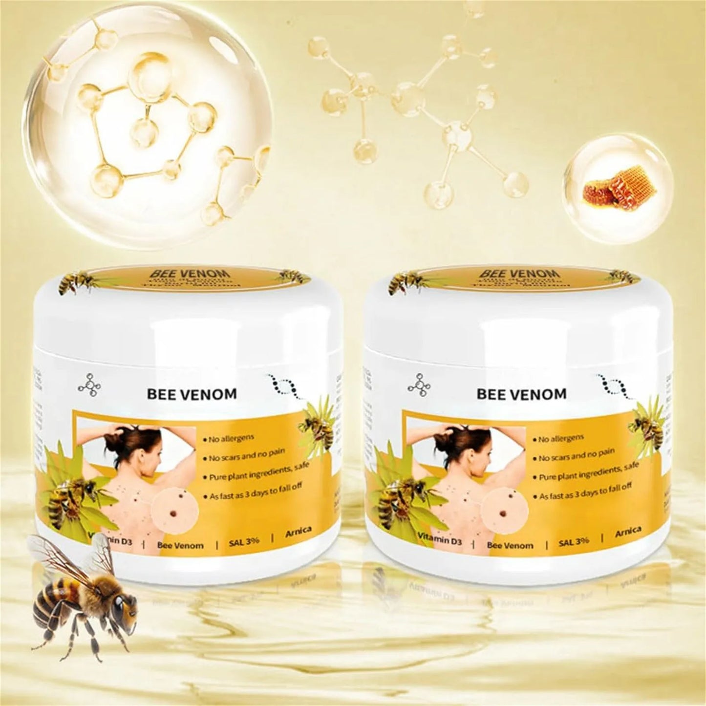 Bee Venom Cream Repair Hand and Foot Skin Redness and Itchiness Moisturizing and Smoothing Skin Care Cream Body Care Gift Peaceful Pleasures Health and Wellness
