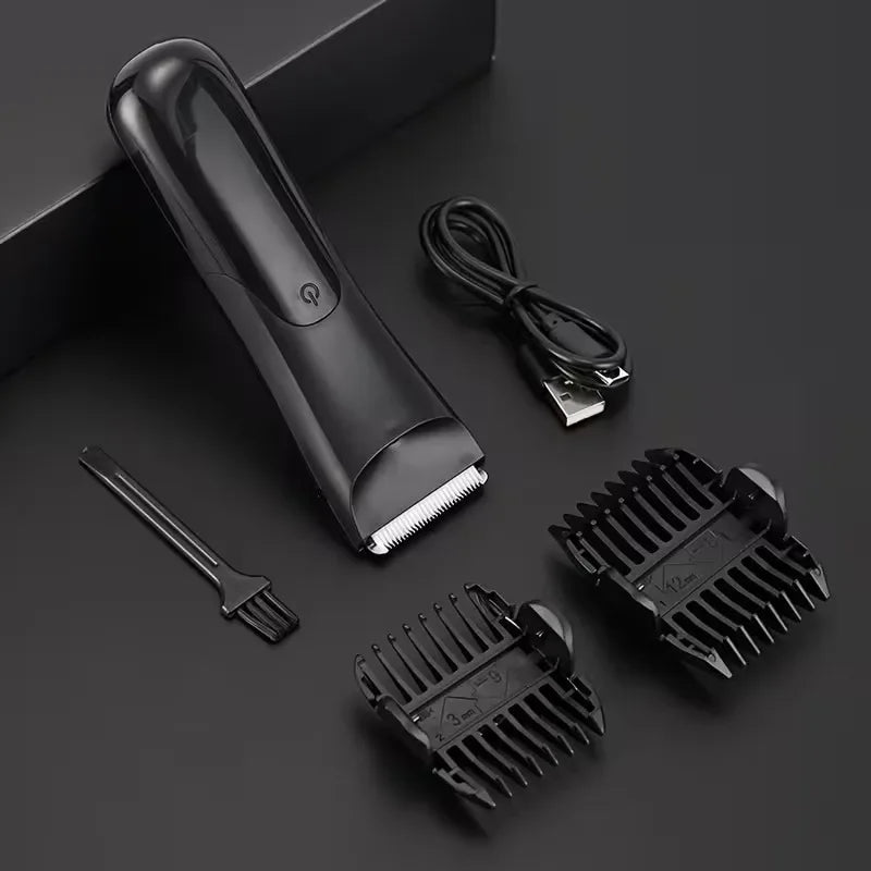 Men's Electric Beard Trimmer & Body Groomer with LED Light