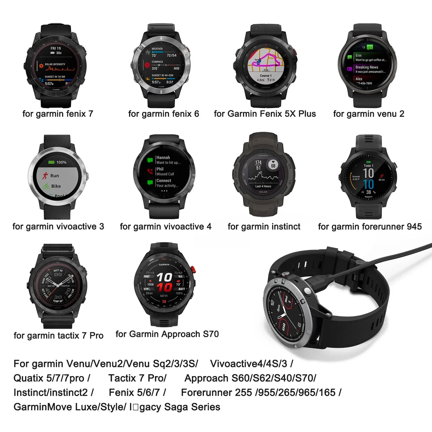 USB-C Garmin Watch Charger Cable – Venu, Fenix & Forerunner