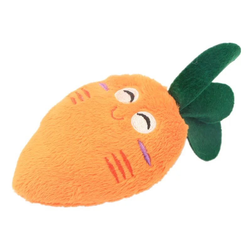Pet Toys Plush Squeaky Toy Bite-Resistant Clean Dog Chew Puppy Training Toy Soft Banana Bone Vegetable Fruit Pet Supplies DC05 Peaceful Pleasures Health and Wellness Carrot