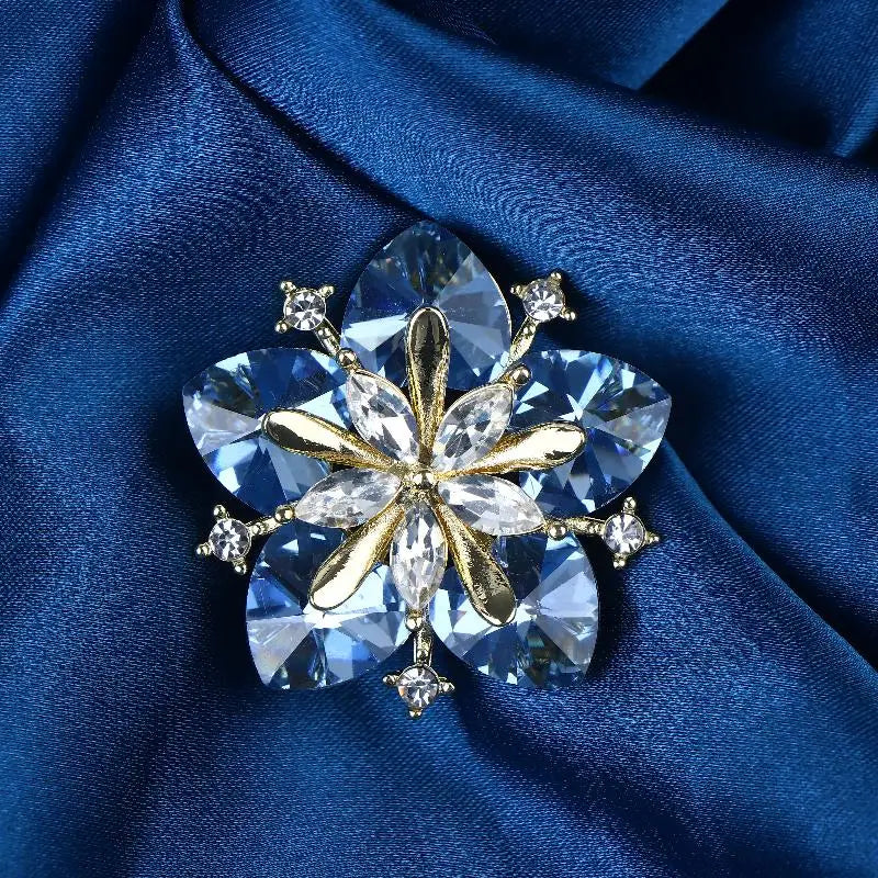 Crystal Peach Blossom Brooch Pin | Floral Jewelry Gift