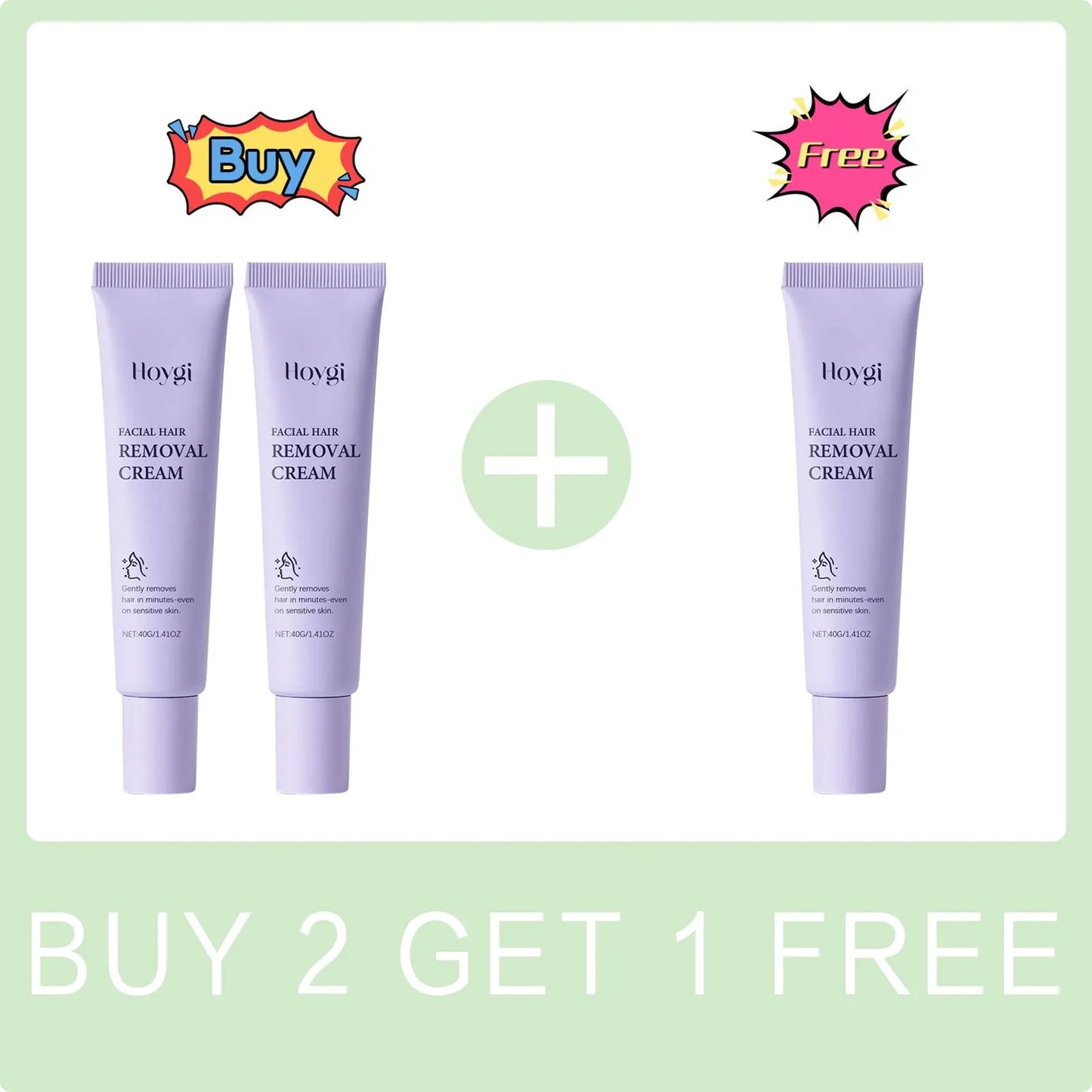 Hair Removal Cream for Face Painless Gentle Hair Remover Protect Pores from Clogging Non-irritating Nourish Smoothing Skin Care Peaceful Pleasures Health and Wellness Buy 2 Get 1 Free