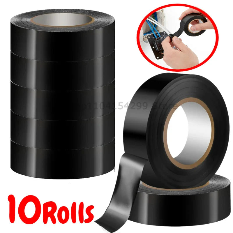Black PVC Electrical Insulating Tape – Heat Resistant 5/10 Pack