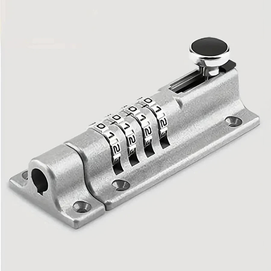 Combination Digit Password Anti-theft Metal Door Latch Bolt Black Silver Safety Padlock Outdoor Home Wood Gate Hardware Peaceful Pleasures Health and Wellness Silver