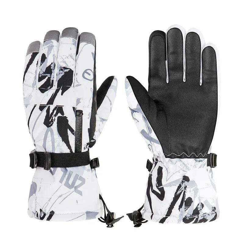 2025 Winter Ski Snowboard Gloves Men Women - Waterproof Touchscreen, Warm PU Leather, Non-Slip for Moto Cycling Outdoor Sports Peaceful Pleasures Health and Wellness Black L