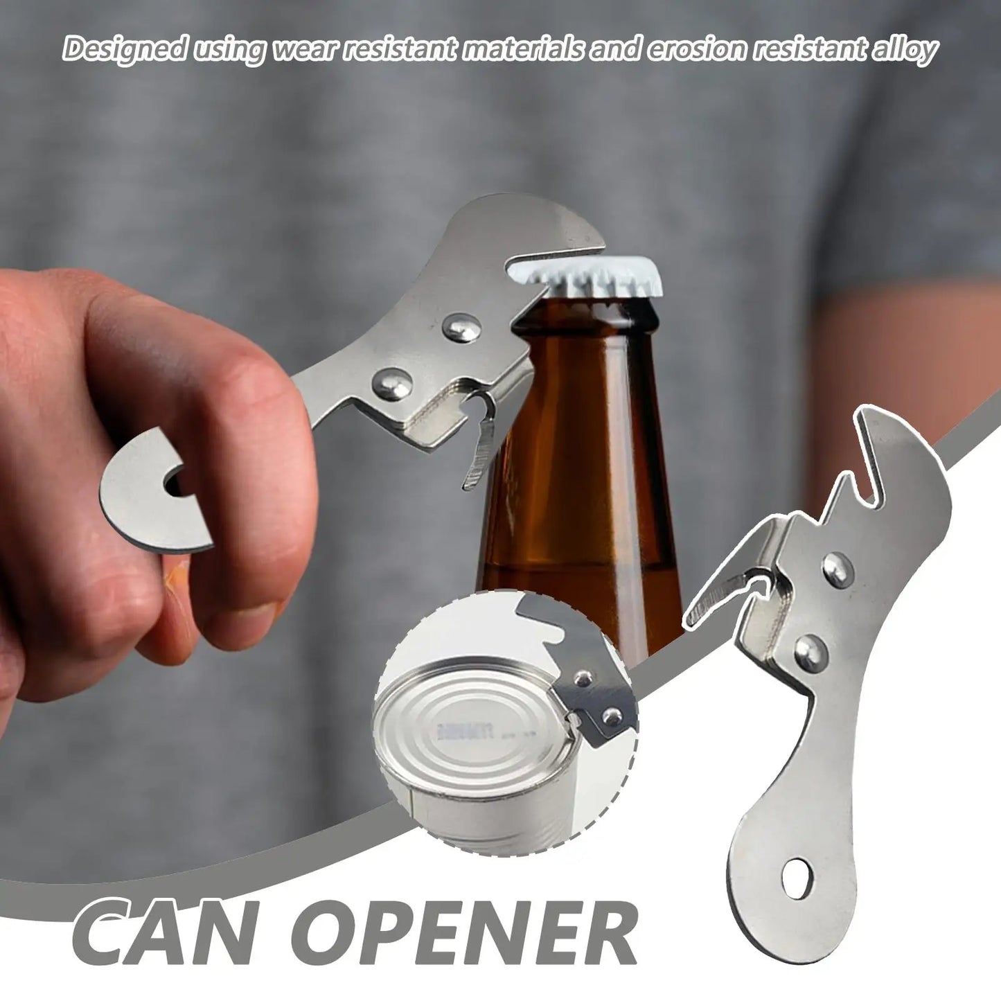 Stainless Steel Bottle & Can Opener – Portable Kitchen Gadget