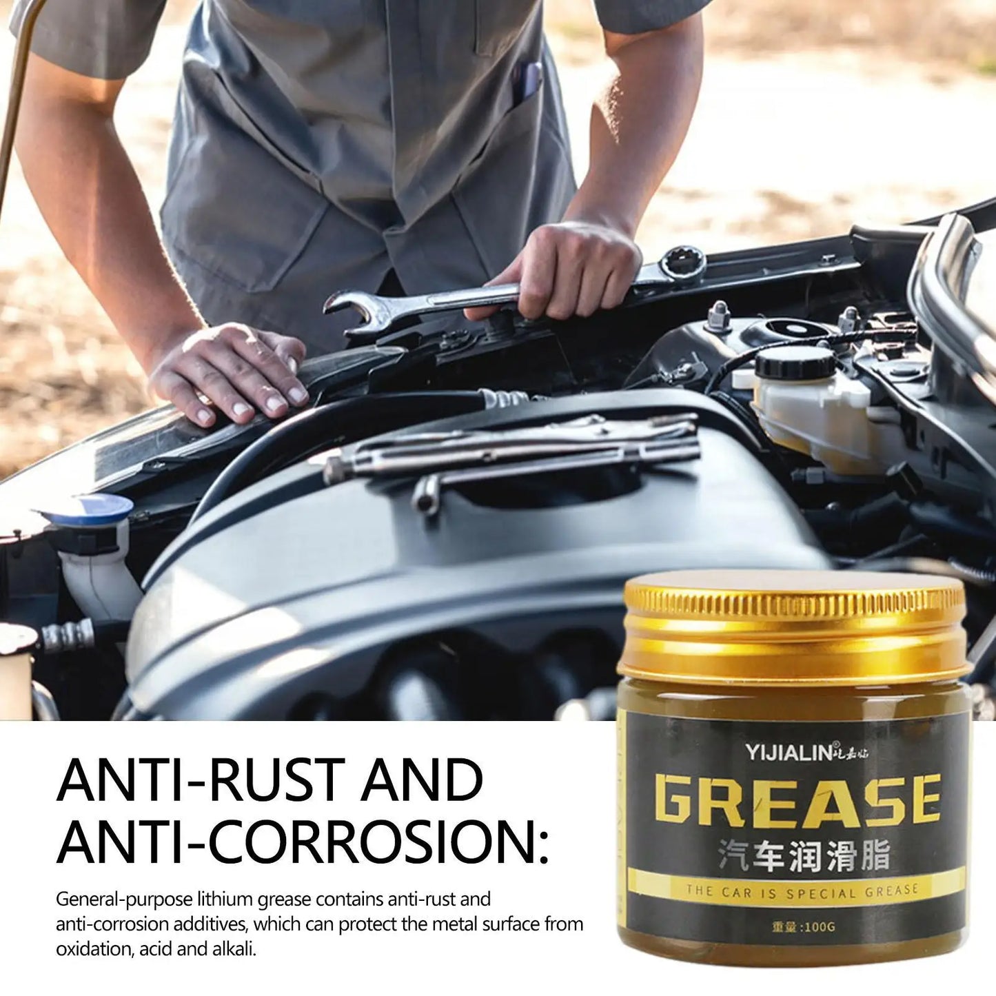 Car Wheel Bearing Grease | Lithium Yellow Lubricant 100g