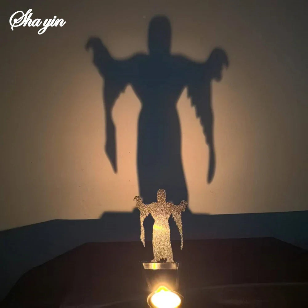Halloween Candlestick Decoration – Pumpkin & Skull Shadow Set