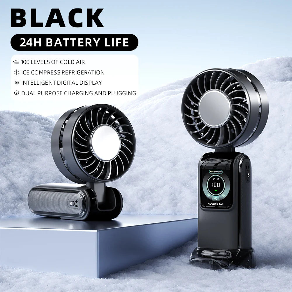 3600mAh Portable Neck Fan – Semiconductor Cooling, Foldable