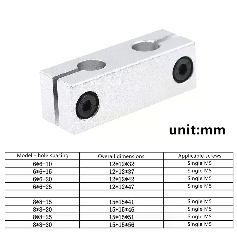 6mm 8mm Pillar Parallel Clamp – Optical Axis Rod Connector Rod Clamp Connector Peaceful Pleasures Health and Wellness