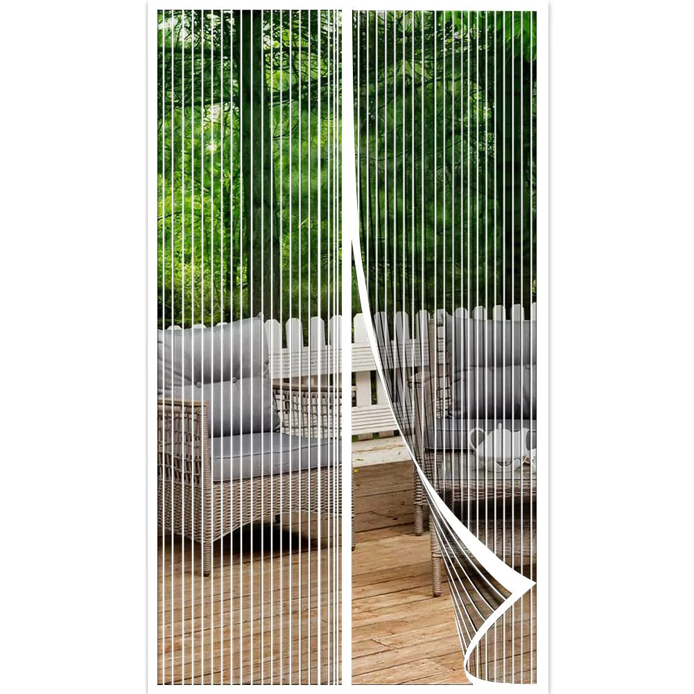 1/3/5pcs Magnetic Screen Door Self Sealing Hands Free Mesh Partition Keeps Bugs Out Pets and Kids Friendly Pending Keep Close Peaceful Pleasures Health and Wellness WHITE 210cmx100cm 3pc