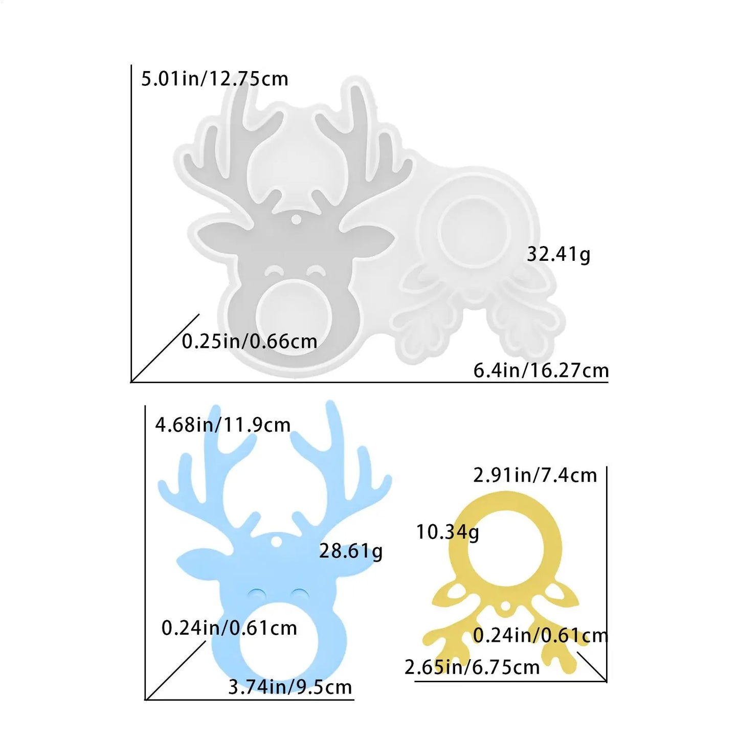 Christmas Pendant Mold Reusable Easy Release Christmas Tree Reindeer Pendant Silicone Mold For Children Adults Family Couples Peaceful Pleasures Health and Wellness