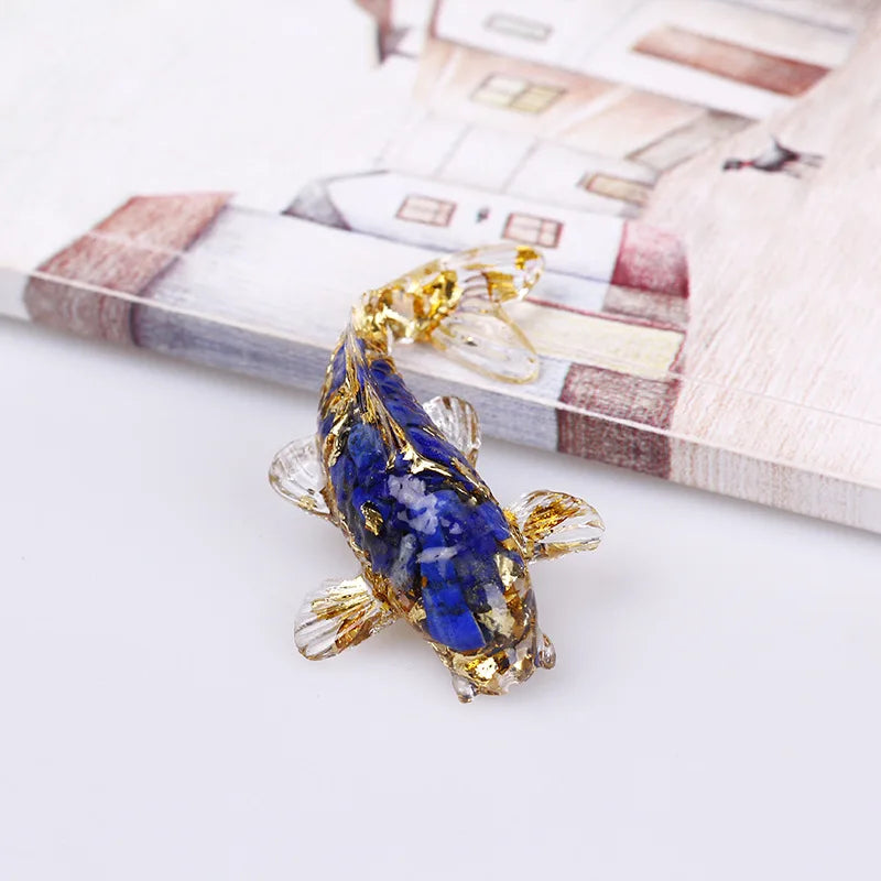 Lucky Koi Fish Figurine | Crystal Epoxy Resin Desk Ornament