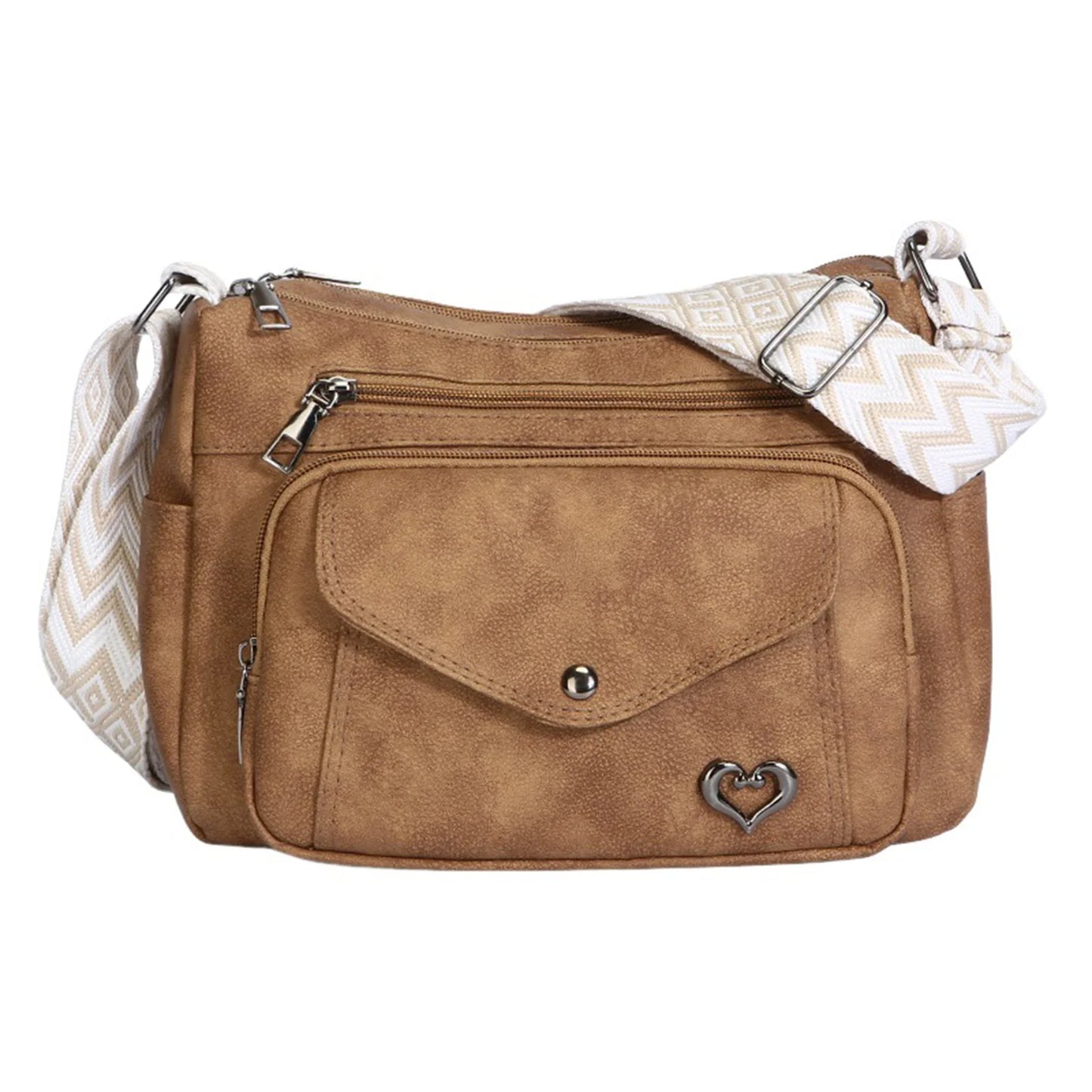 Women Soft Leather Shoulder Crossbody Bag Large Capacity Versatile Mom Bag Suitable For Daily Use Peaceful Pleasures Health and Wellness Brown
